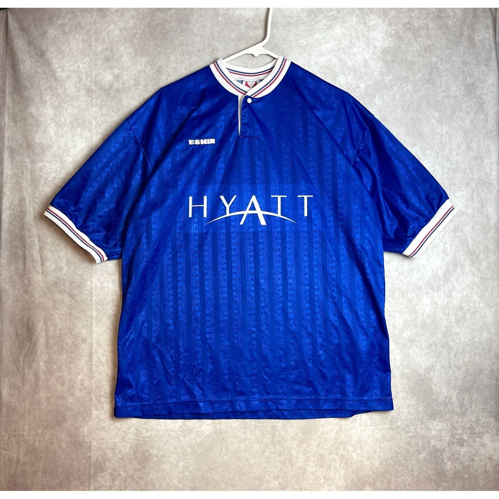 VINTAGE Esmir Jersey Mens 42 XL Blue Soccer Football Plain Blank Performance